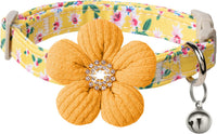 Medium Dog Collar with Flower - Yellow / L : for Large Dogs