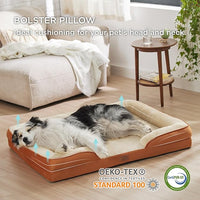 Bedsure XL Plus Orthopedic Dog Bed for Extra Large Dogs - Washable XLarge Dog Cat Bed Waterproof, Comfort Dogs Couch Sofa with Washable Removable Cover, Pet Bed with Nonskid Bottom, Ember Clay, 48"