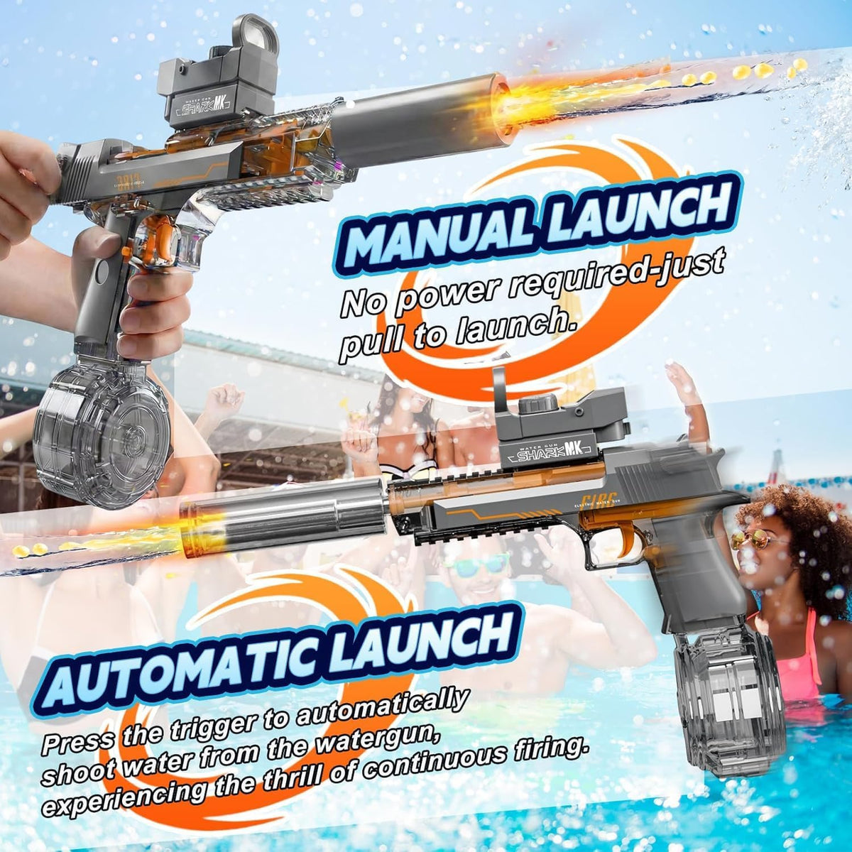 BESIBY electric water gun with transforming body, flashing lights and 400ML tank - view 26