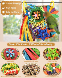 ERKOON Bird Toys, Parrot Toys Foraging Swing Mat Parrot Cage Hanging Toys Birds Grass Mat Climbing - Small grass mat-1 Pack - image 3
