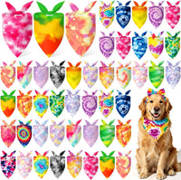 Abbylike 50 Pcs Halloween Dog Bandanas Bulk - Tie Dye / 31.5 x 21.7 x 21.7"