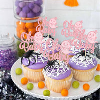Gyufise black glitter Halloween happy birthday cake topper with half moon, house, pumpkin, ghost and - view 40