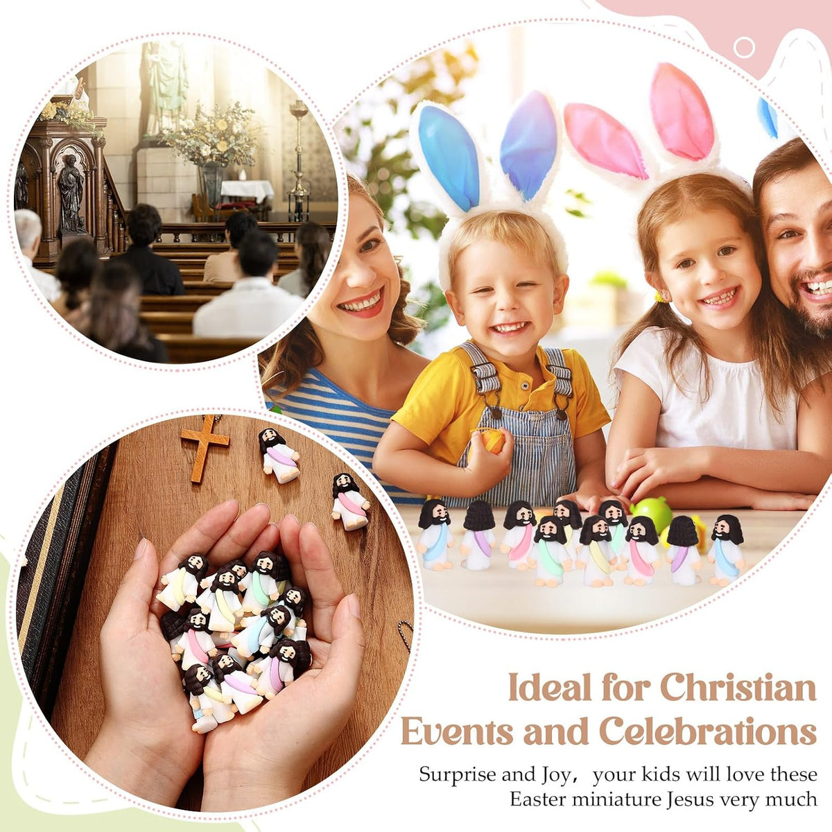 Sumind 50 Pcs Little Jesus Figures Original Design - Macaron Color - image 4