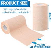 Nuanchu 16 Rolls Elastic Adhesive Bandage Tape Self Adherent Cohesive Flexible Stretch Elastic Athletic Tape for Sports Ankle Knee and Wrist, Vet Wrap for Horses Pets Cats Dogs(4 Inch x 5 Yard)