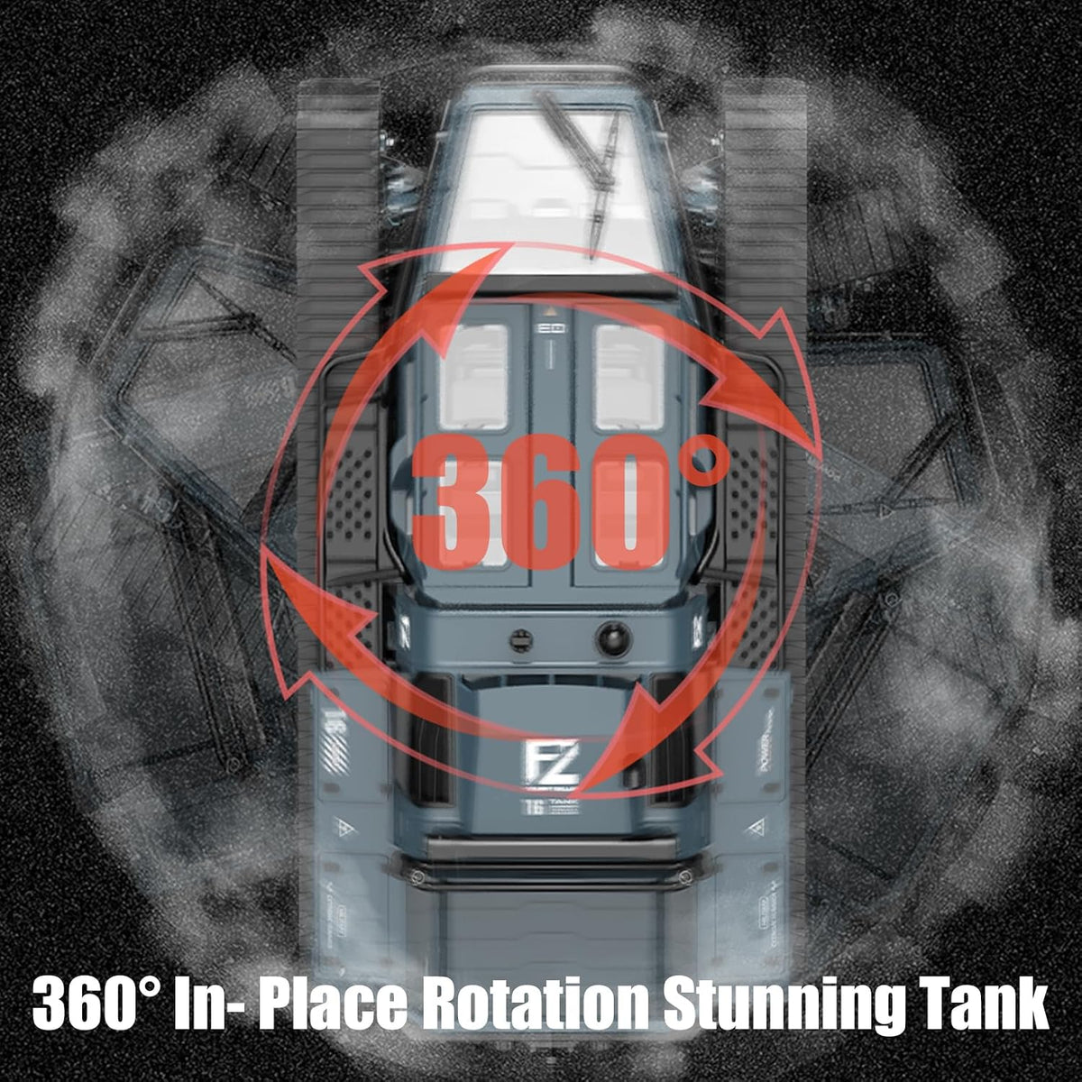 Mostop RC Tank Car, 1:16 Scale 2.4Ghz Remote Control Crawler High Speed Tank, Off-Road RC Tracked - Dark Gray - image 4