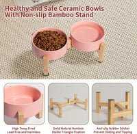 Elevated Ceramic Dog Bowl - Pink / Small - image 3