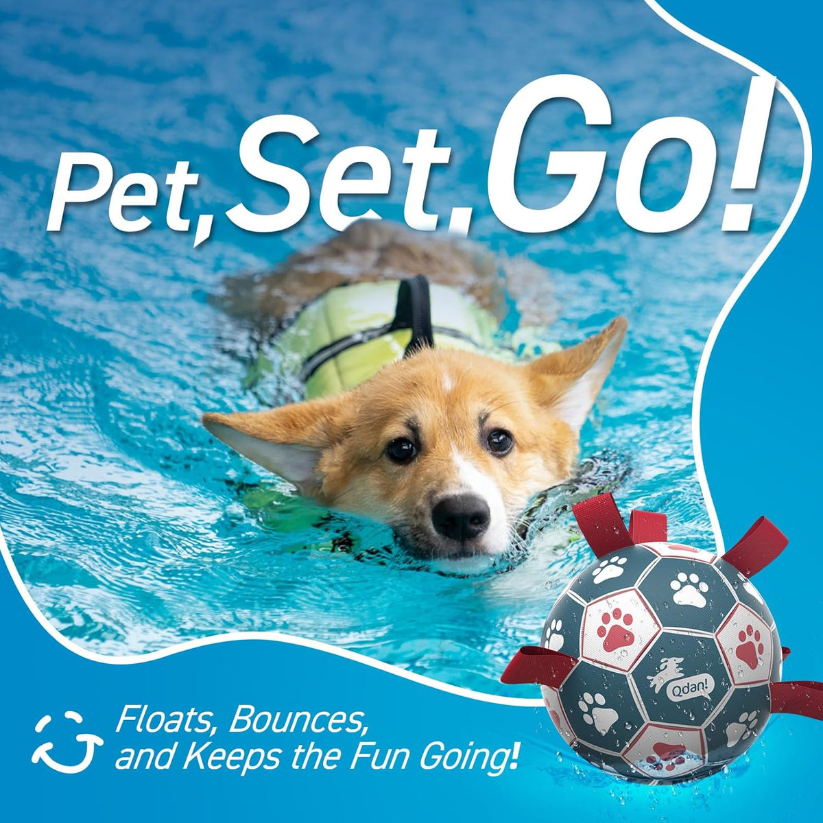 QDAN Dog Balls, Herding Balls for Dogs - Red-Blue / Medium Size 2 (6 Inch) - image 3