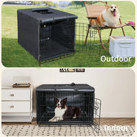 DONORO Dog Crate Cover 24 Inch Waterproof Pet Kennel Cover 600D Heavy - 30.0"L x 19.0"W x 21.0"H / Black - image 4
