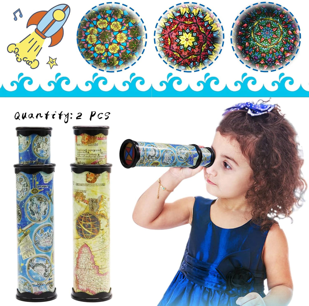 Xeehwb 2 Pack Classic Kaleidoscope Toy - Classic Style - image 4