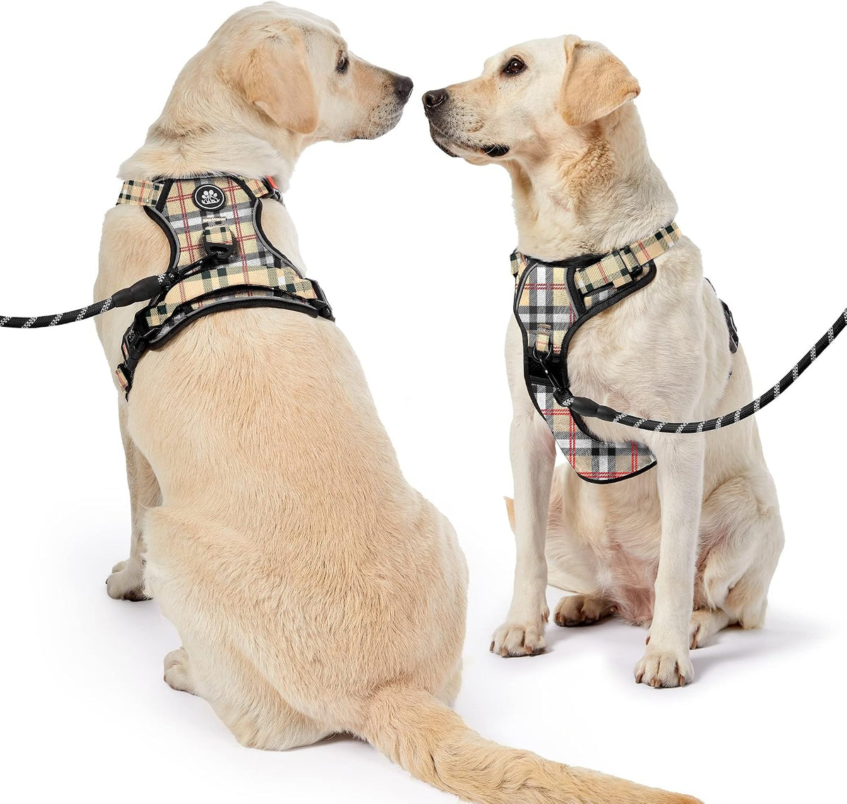 NESTROAD Dog Harness for Medium Sized Dog - Checkered Beige / Small - image 4