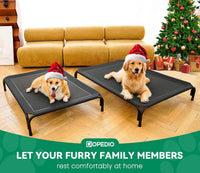 Elevated Dog Bed Raised Outdoor Dog Cot for Large Dogs - L-43.3"L×31.9"W×7.9"Th / Black - image 2