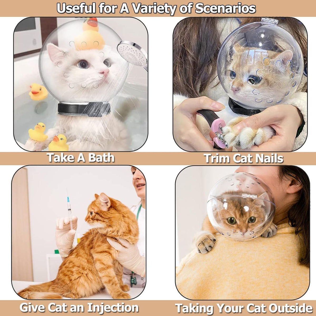 Cat Transparent Muzzle with Breathable Hood - M - image 2