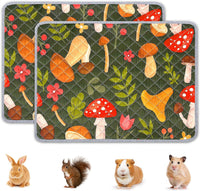 Unicorn Catcher 2 Pack Washable Guinea Pig Cage Liner - Mushrooms / 24X18in