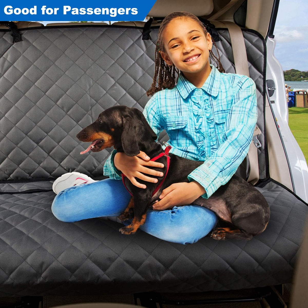 VIEWPETS Bench Car Seat Cover Protector, Waterproof Heavy-Duty - 49" L × 56" W / GREY - image 4