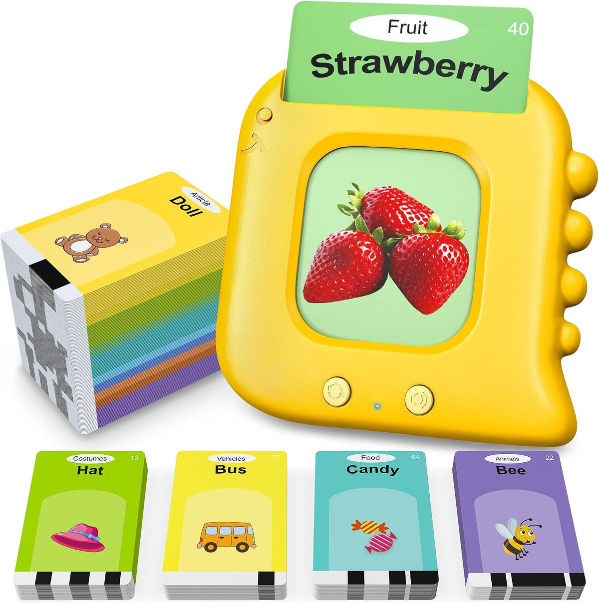 Talking Flash Cards,Kids Toddler Flash Cards with 240 Sight Words – Fun for Kids & Family - Yellow