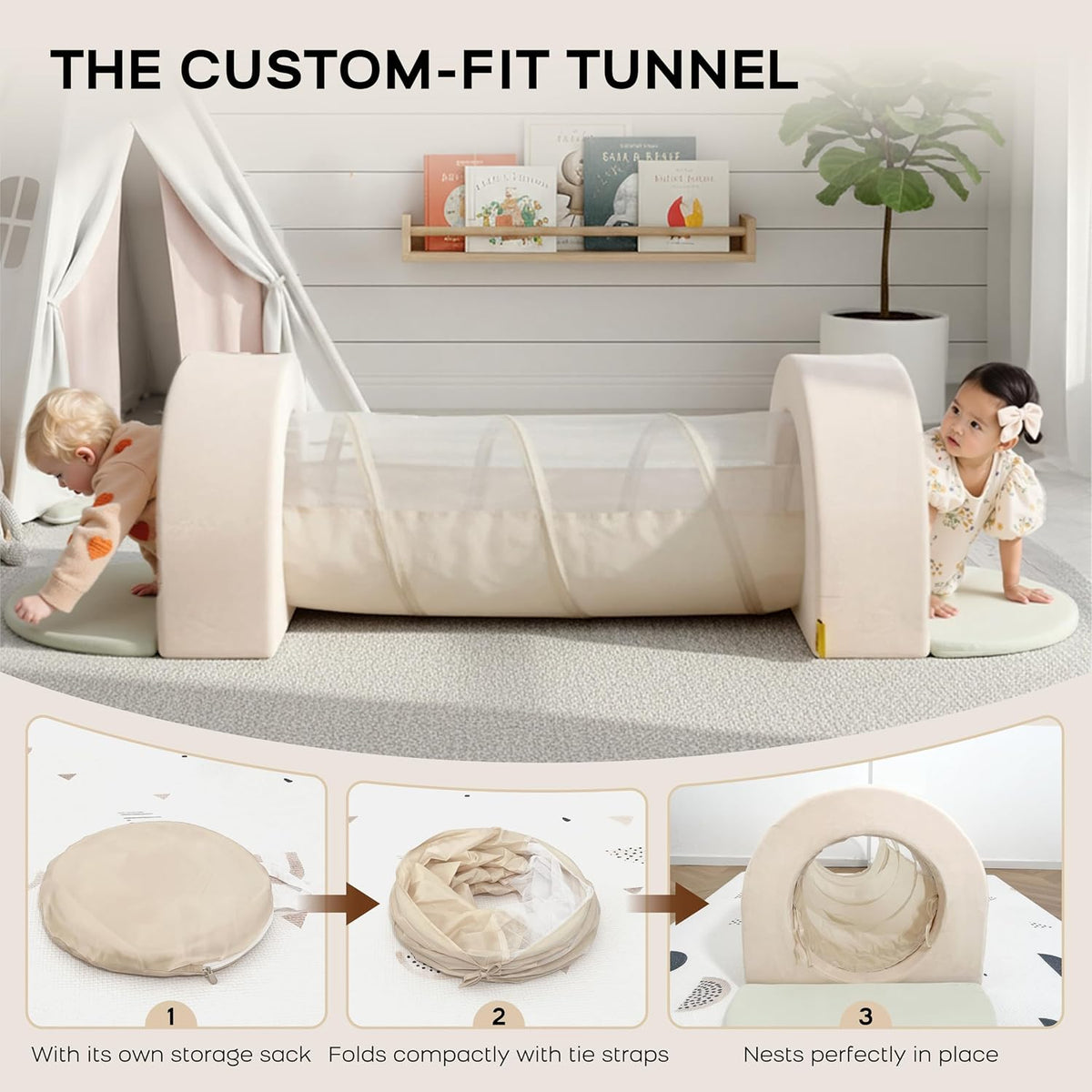 BanaSuper 7-piece gray kids foam climbing blocks playset for indoor play - view 7