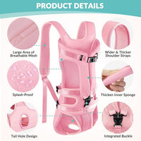 Lukovee Dog Backpack Carrier, Legs Out Easy-fit Dog Front Carrier for Small Medium Dogs, Adjustable Hands Free Dog Chest Carrier for Hiking Cycling (Pink,X-Large)