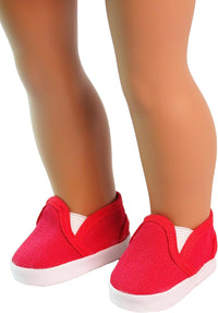 American Fashion World Red White and Blue Canvas Slip-Ons for 18-Inch - image 3