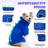 Super Absorbent Dog Bathrobe - Blue, Green edging / XX-Large - image 3