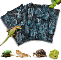 4pcs Rock Terrarium Background, 3D Reptile Tank Background Board - Blue-11.8"*8.8"（4pcs）