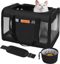 YUNIQUE Soft-Sided Cat & Dog Carrier for Pets Up to 15 Lbs - black