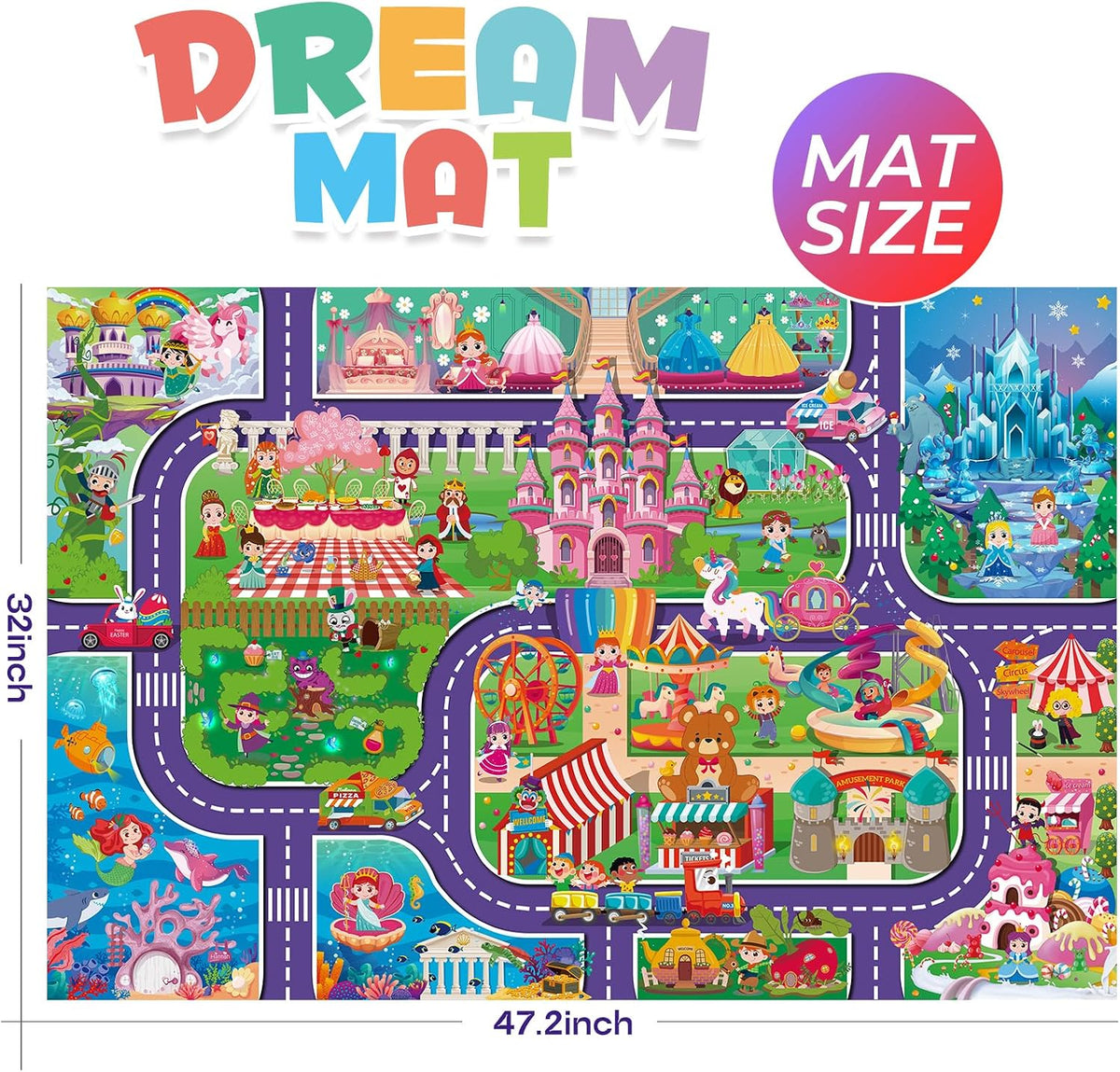 Oriate Kids Dream Mat Modern City Road Map Rug - Fairy Tale Mat - image 3