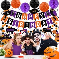 Halloween Birthday Banner - Purple Orange Black / Halloween - image 4