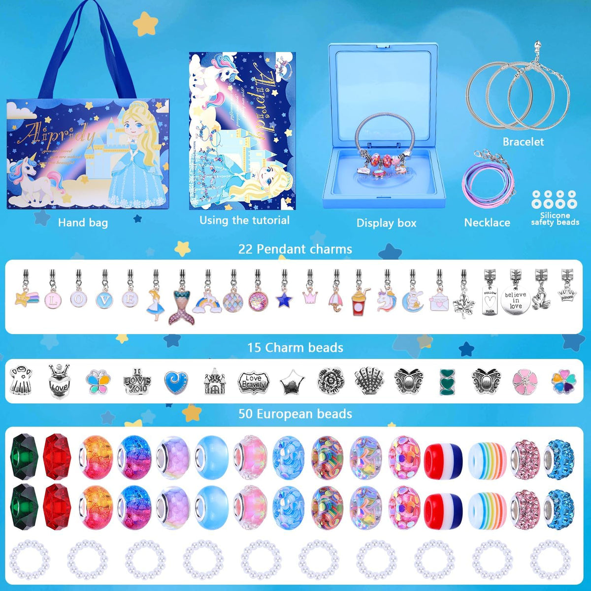 AIPRIDY 150 Pieces Charm Bracelet Making Kit - 104 Pieces - image 2