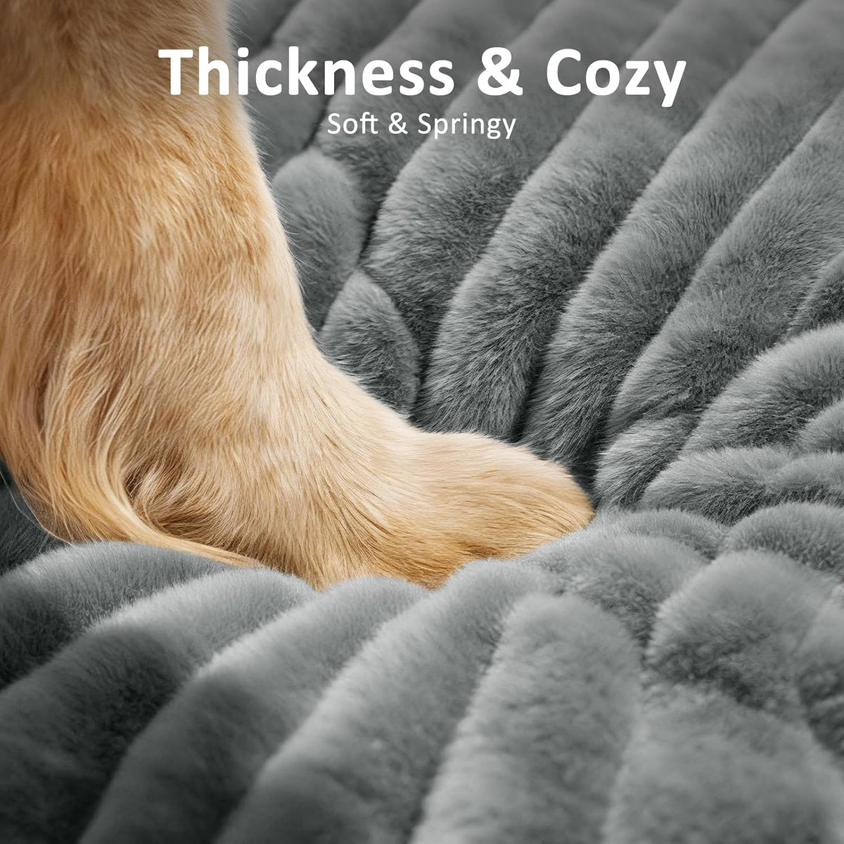 FURTIME Dog Beds Large Sized Dog, Washable Dog Bed for Crate - Grey / XL(44"x31"x4") - image 2