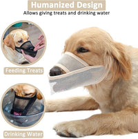 Crazy Felix Nylon Dog Muzzle for Small Medium Large Dogs, Air Mesh Breathable and Drinkable Pet Muzzle for Anti-Biting Anti-Barking Licking (S, Beige)