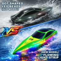 Cirmine 10 inch RC boat with colorful LED lights on the water - view 10