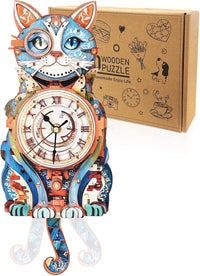 Halloween 3D Puzzles for Adults Halloween Puzzle Clock Adult Craft – Fun for Kids & Family - Cat Clock