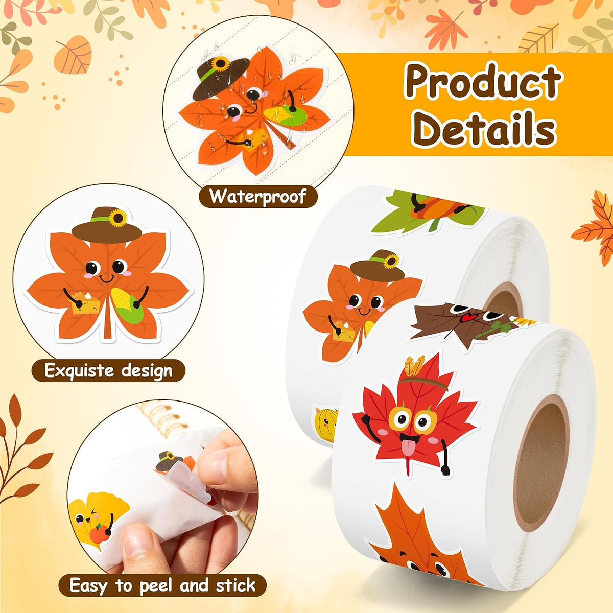 BeYumi Halloween Neon Christian Sticker - Fall Cute Leaf - image 3