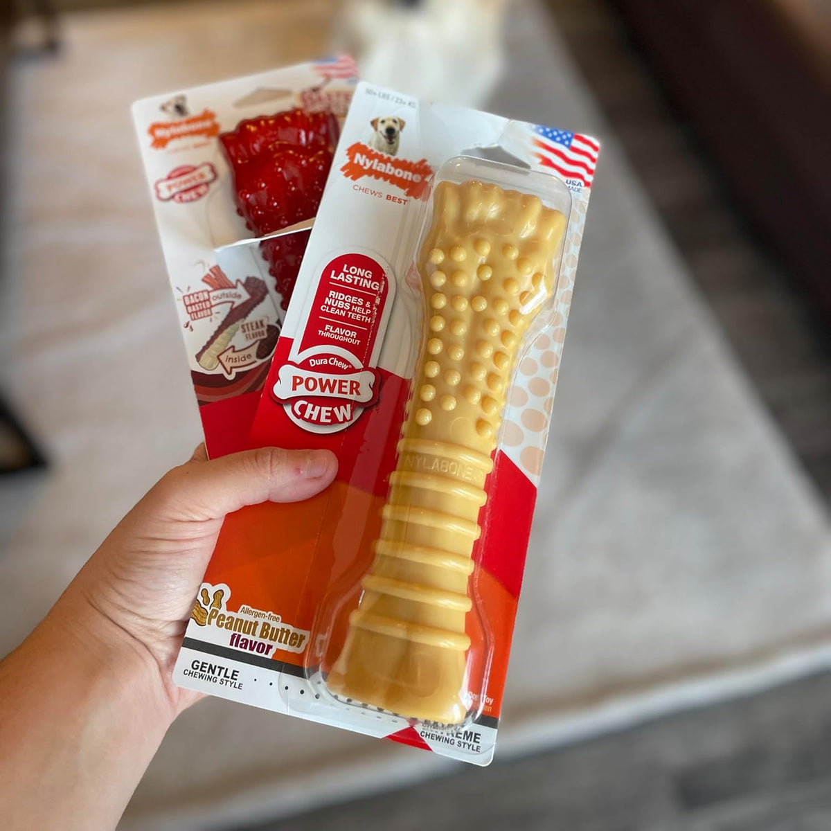 Nylabone Power Chew Original Bone Dog Chew Toys - Peanut Butter / X-Large - image 4