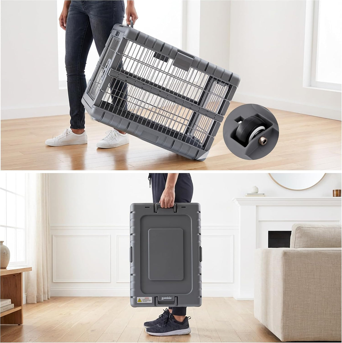 28" L Collapsible Dog Crate for Dogs - Gunmetal / 27.95 x 18.9 x 21.65 in - image 3