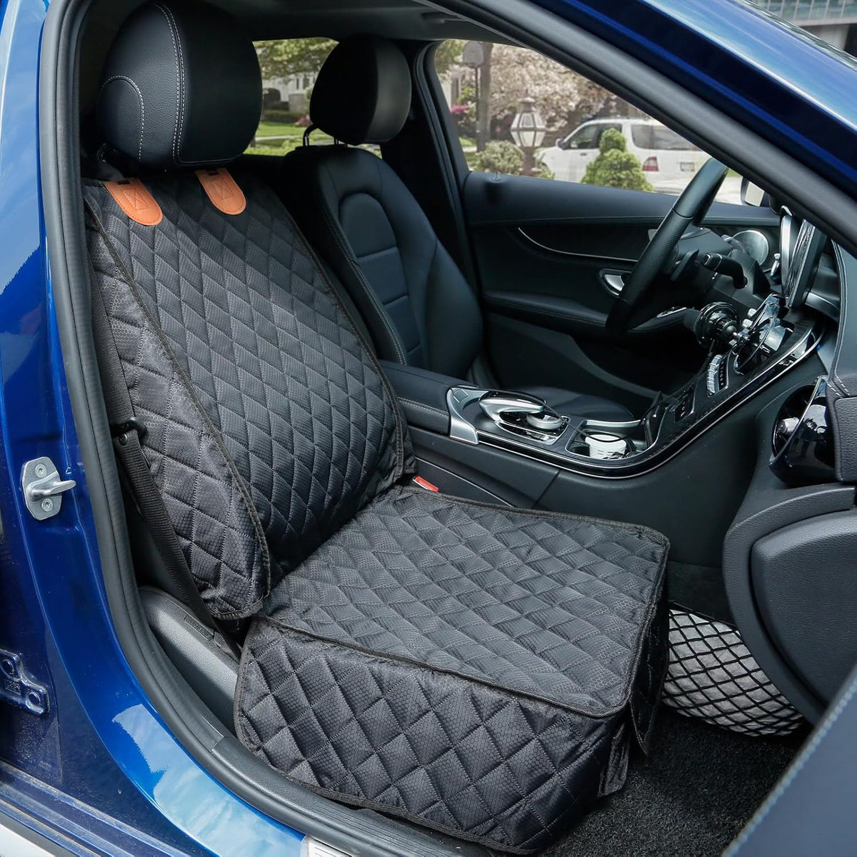 2 Pack Pet Car Seat Cover for Front Seat - black - image 2