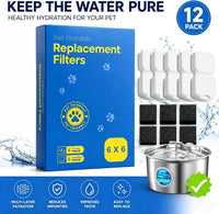 Cat Water Fountain Filter Replacement: 6 PCS Carbon & Sponges – Essentials for Cats - 6 Filters + 6 Sponges - image 2