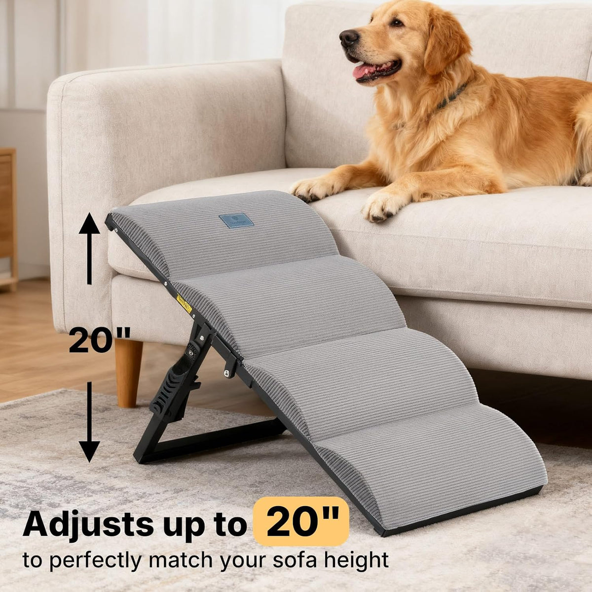 Veehoo Foldable Dog Ramp for Bed Couch Large Dogs - Gray / up to 20"H-for couch/lower bed - image 3