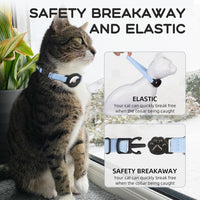AirTag Cat Collars, Stretchy Collar with Air Tag Holder and Bell – Essentials for Cats - Blue - image 4