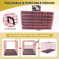 BestPet | Dog Crate | 48" | Pink | Foldable Metal Kennel with Double Doors, Secure Slide-Bolt Latches, Leakproof Tray | Portable Dog Cage for Large Breeds | for Travel, Indoor & Outdoor Use