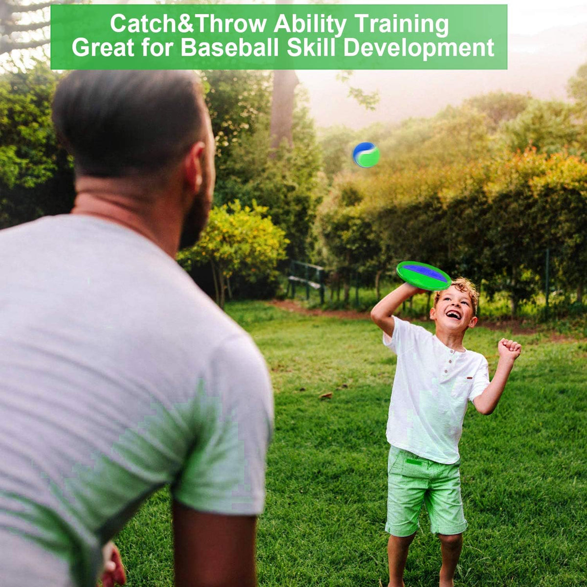 Jalunth Ball Catch Set Games Toss Paddle - Azure 4 Pack / 4 - image 2