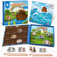 Travofun magnetic fishing game book open with ocean animal pieces and two wooden fishing rods - view 4