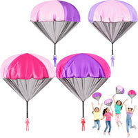 Yeeeasy Tangle-Free Parachute Toys for Kids Outdoor Flying Game - Girls 4Pcs