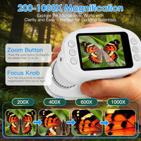 4K 1000X Handheld Digital Microscope for kids 2.0" IPS Screen – Fun for Kids & Family - White - image 2
