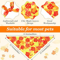 Abbylike 50 Pcs Fall Dog Bandana Bulk Maple Leaves Bandana for Dogs Triangle Kerchief Bibs Scarf for Small Medium Large Pet Autumn Thanksgiving Costume Accessories, 25 Styles (31.5 x 21.7 x 21.7 Inch)