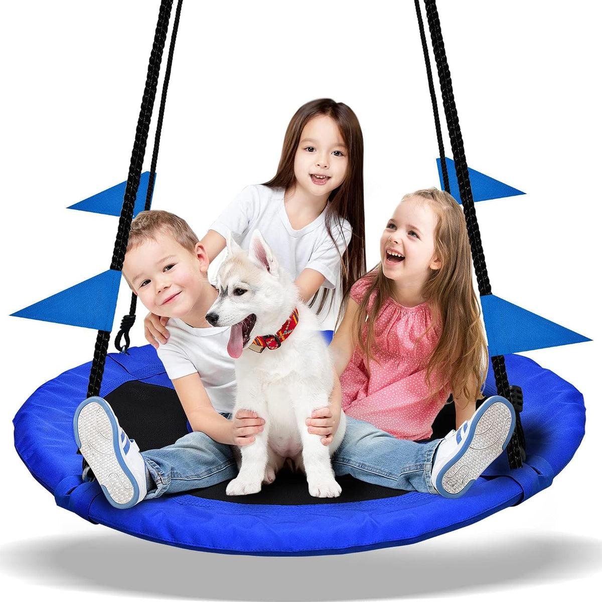 PACEARTH 40 Inch Saucer Tree Swing Flying 600lb Weight Capacity 2 - Blue / 40 IN