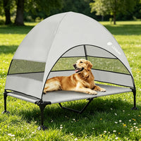 Outdoor Elevated Dog Bed with Canopy for Large Dogs, Grey, XL – Essentials for Dogs