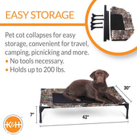 K&H Outdoor Elevated Dog Bed for Small & Medium Pets, Tan - Camo/Black Mesh / Large 42"L x 30"W - image 2