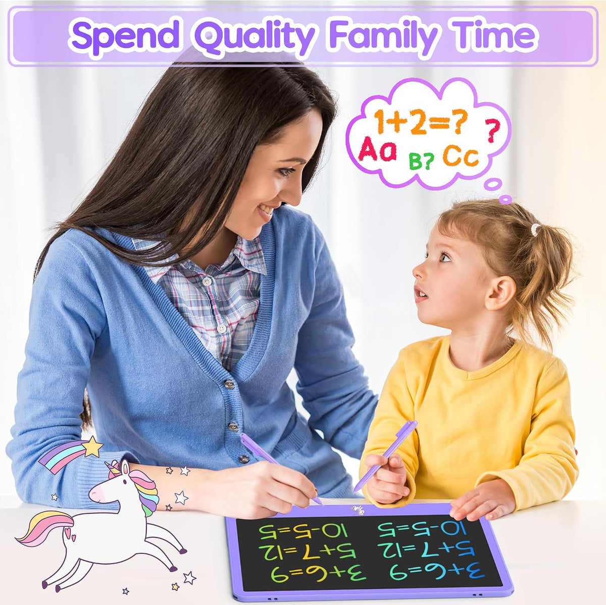 Hockvill LCD Writing Tablet for Kids 8.8 Inch - 11"W x 8.2"H / Purple - image 3