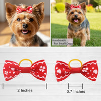Dog Hair Bows Small Puppy Clips for Pet Grooming Accessories Doggy - 2in dog hair bows with Rubber Bands - image 4